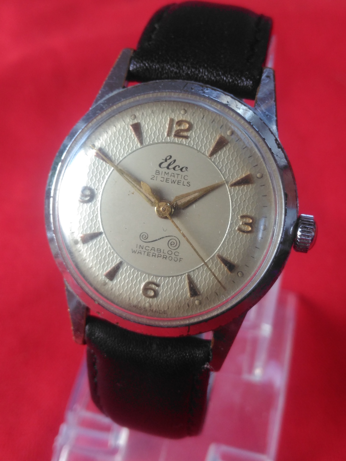 Vintage Elco Swiss made manual wind mechanical wrist watch